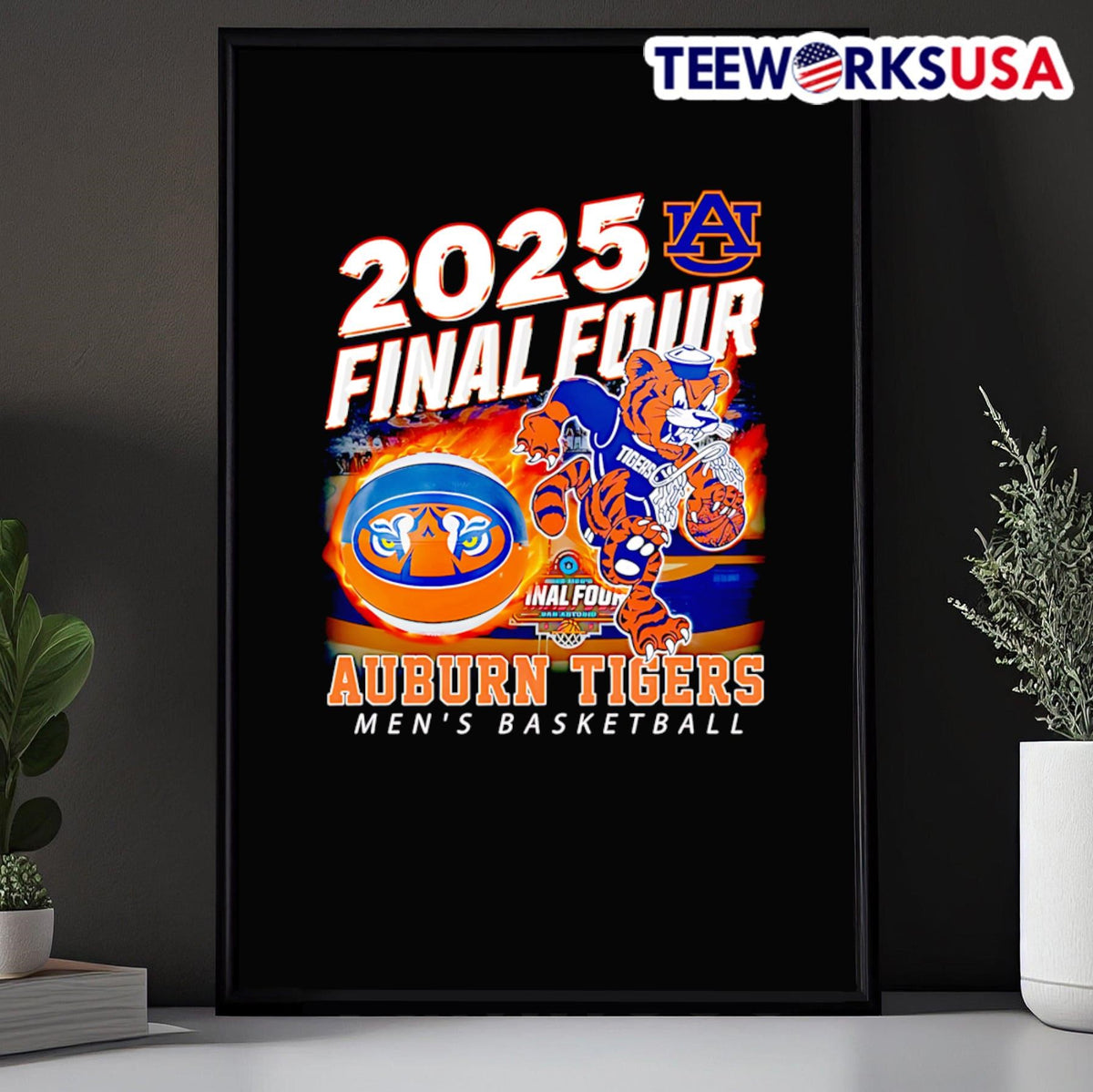2025 Final Four Auburn Tigers men's basketball mascot - Adult & Kids T-Shirts, Sweatshirts & Hoodies apparel design preview 5