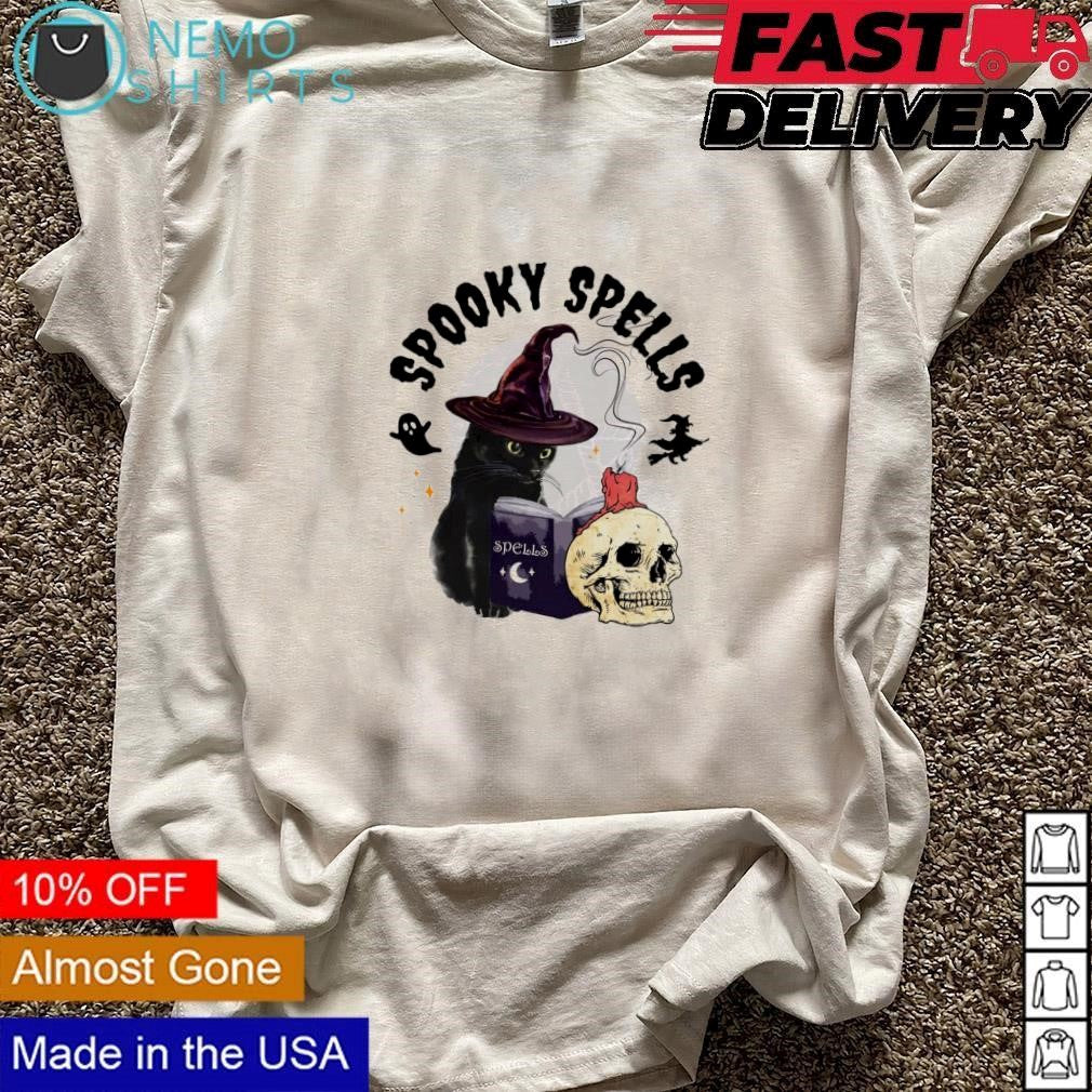 Haloween spooky cat spells - Adult & Kids T-Shirts, Sweatshirts & Hoodies apparel design preview 3