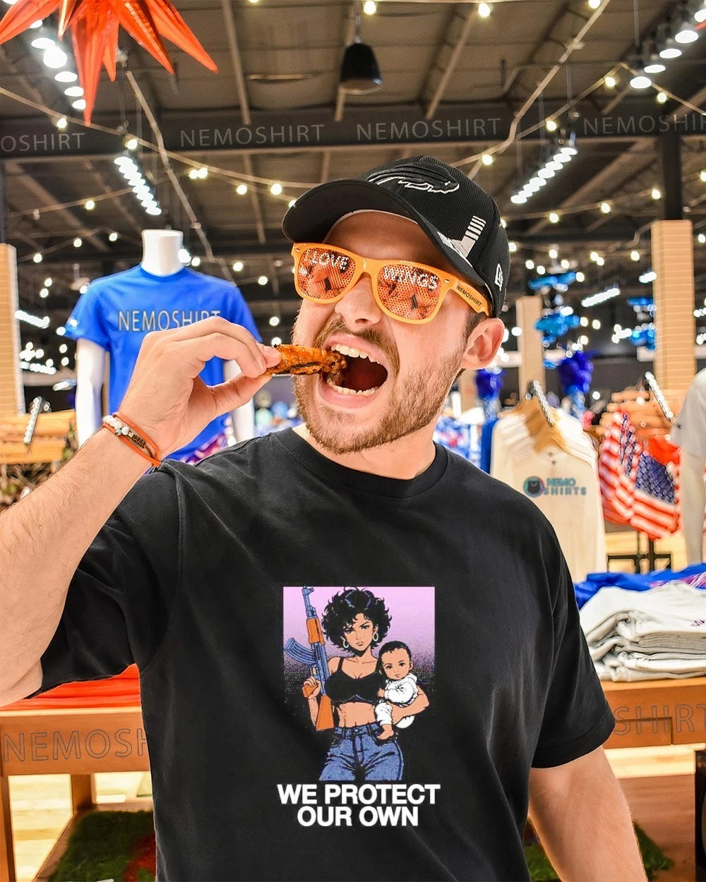 We Protect Our Own Woman with Gun and Baby - Adult & Kids T-Shirts, Sweatshirts & Hoodies apparel design preview 1