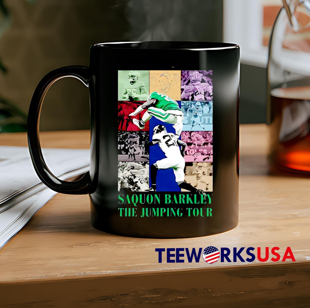 Saquon Barkley The Jumping Tour era - Adult & Kids T-Shirts, Sweatshirts & Hoodies apparel design preview 2