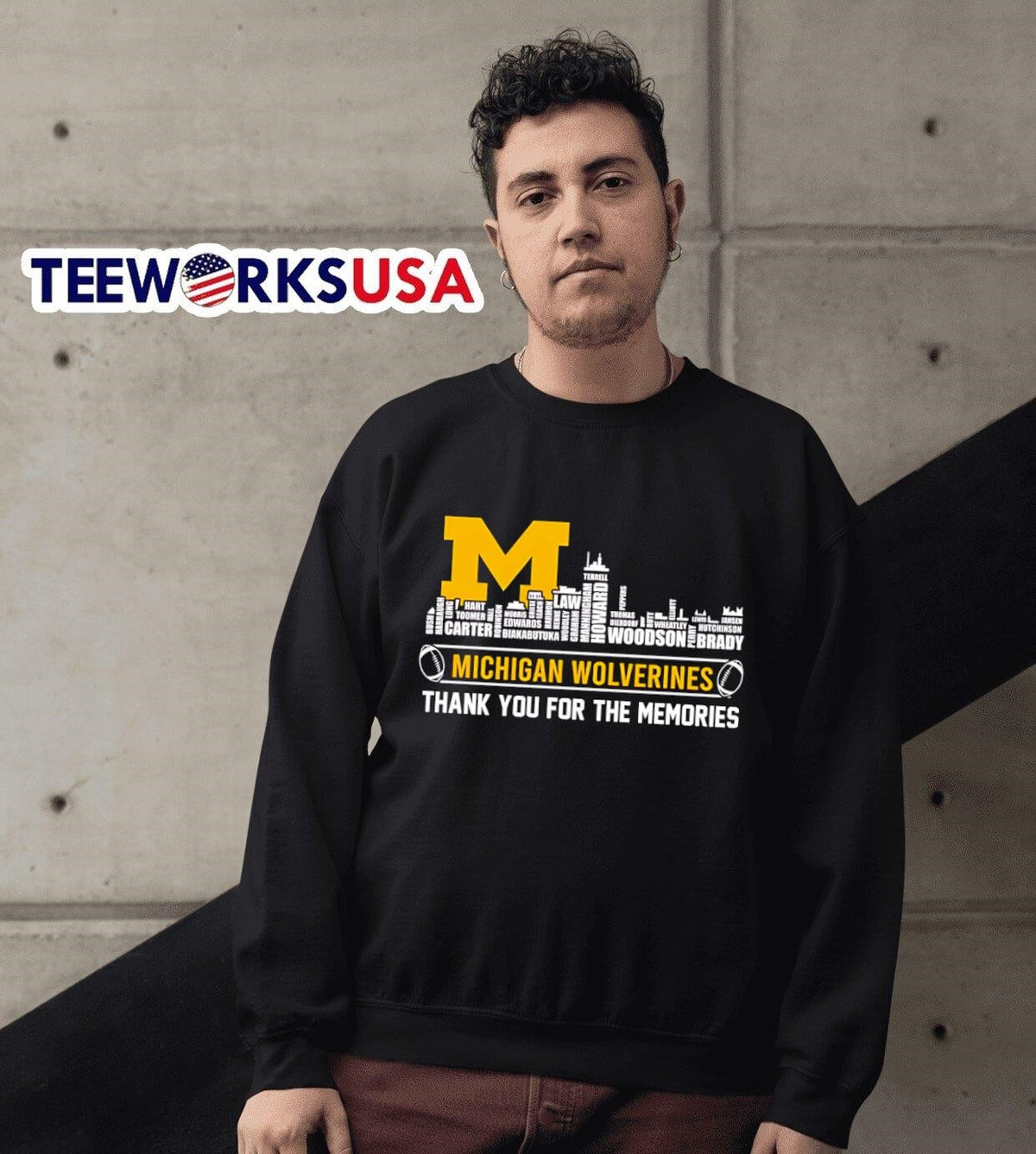 Skyline name Michigan Wolverines thank you for the - Adult & Kids T-Shirts, Sweatshirts & Hoodies apparel design preview 6
