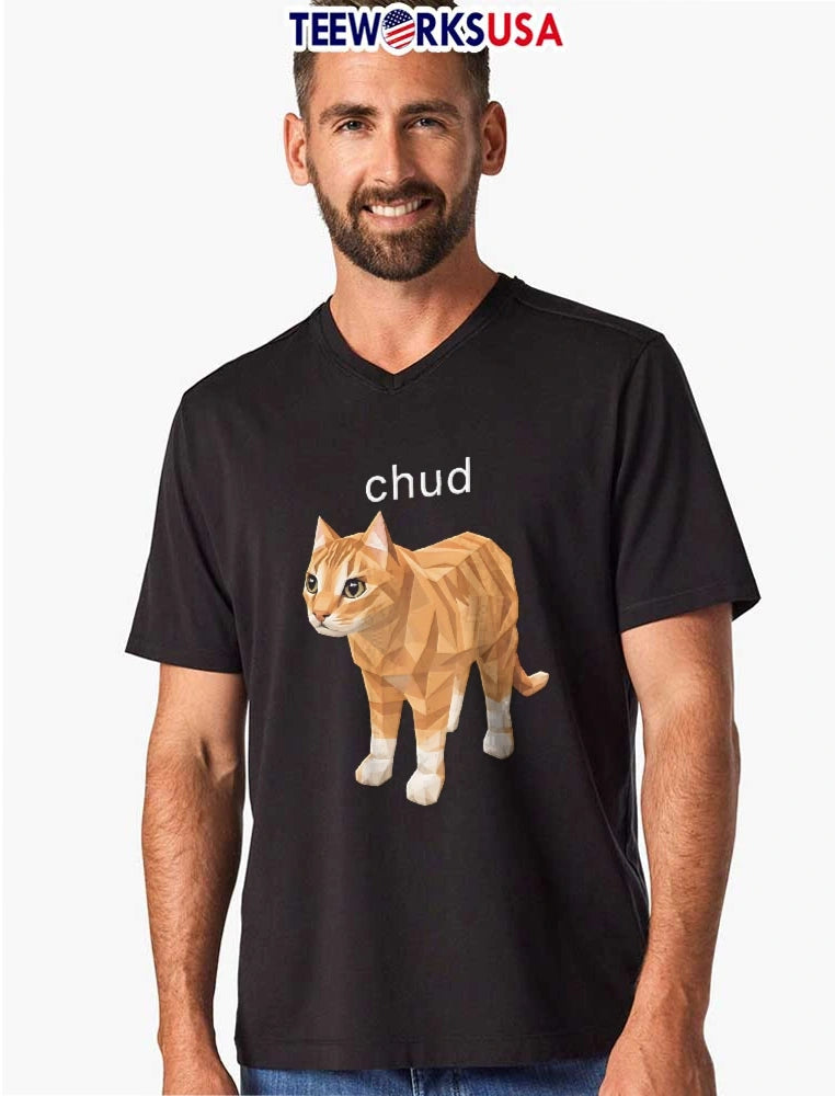 Chud Low Poly Geometric Orange Tabby Cat - Adult & Kids T-Shirts, Sweatshirts & Hoodies apparel design preview 8