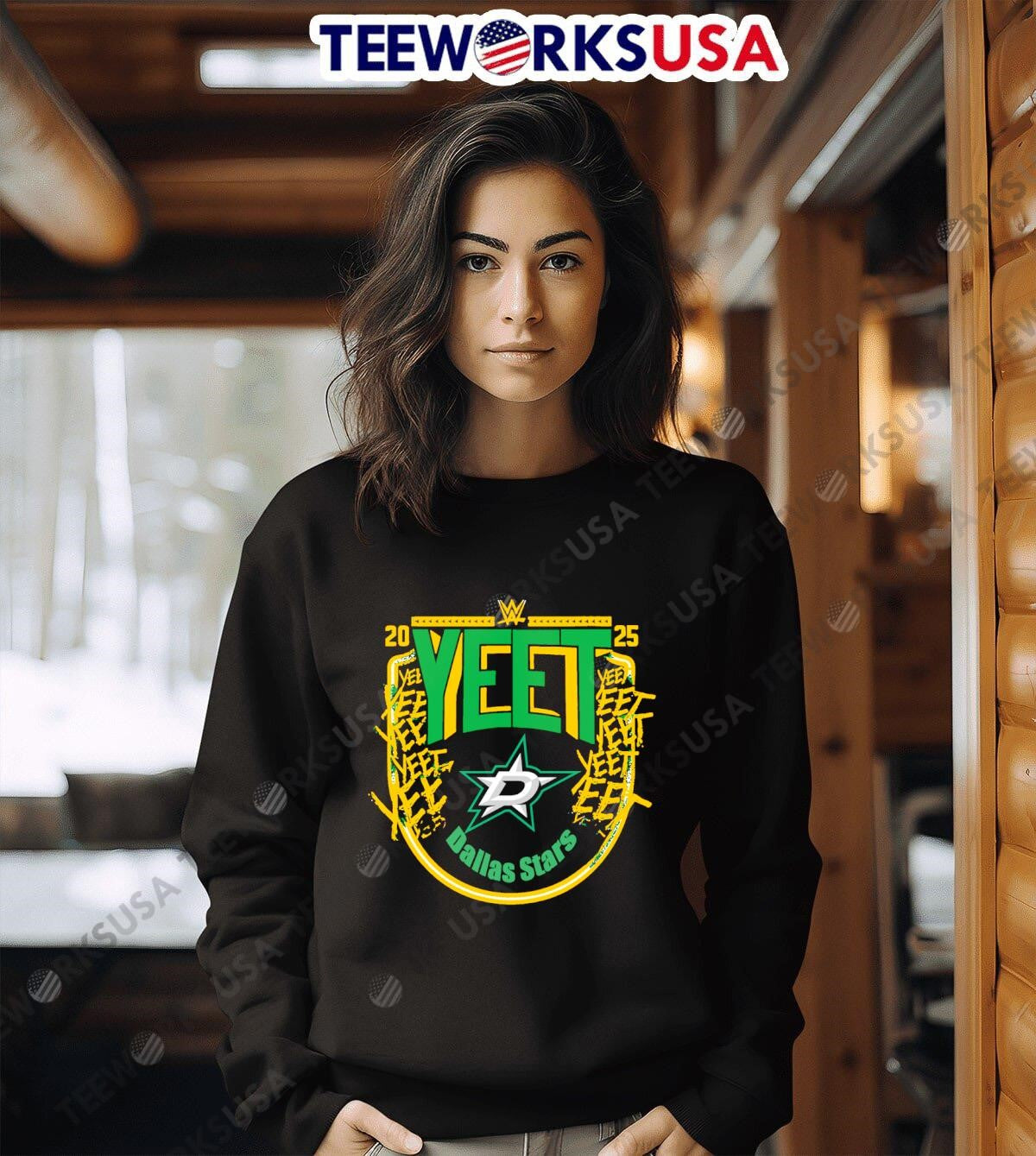 Jey Uso Yeet Dallas Stars 2025 - Adult & Kids T-Shirts, Sweatshirts & Hoodies apparel design preview 6