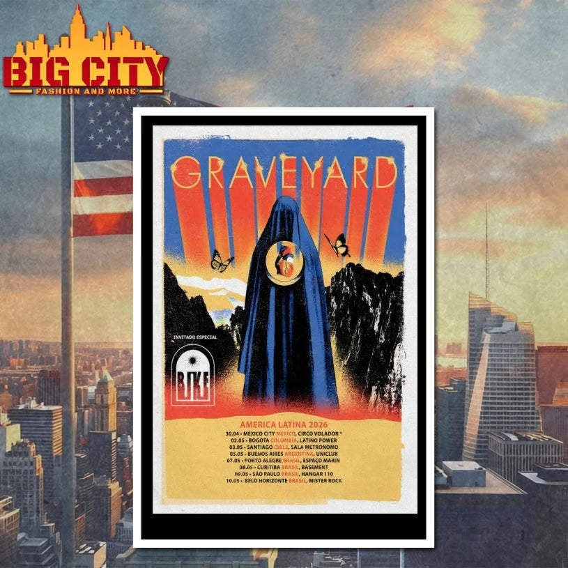 Graveyard America Latina 2026 Shows Poster - Adult & Kids T-Shirts, Sweatshirts & Hoodies apparel design preview 4