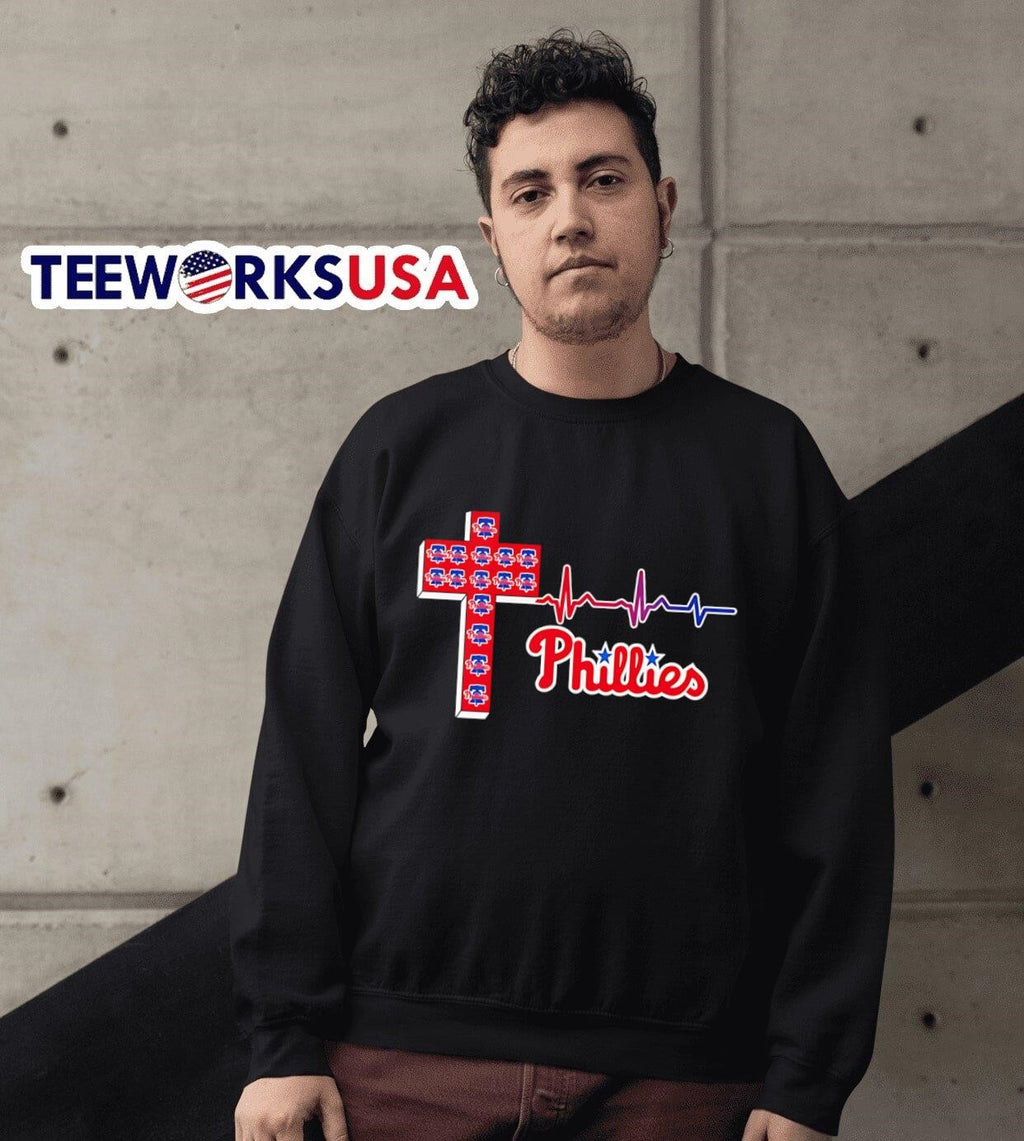 Cross heartbeat Philadelphia Phillies - Adult & Kids T-Shirts, Sweatshirts & Hoodies apparel design preview 6