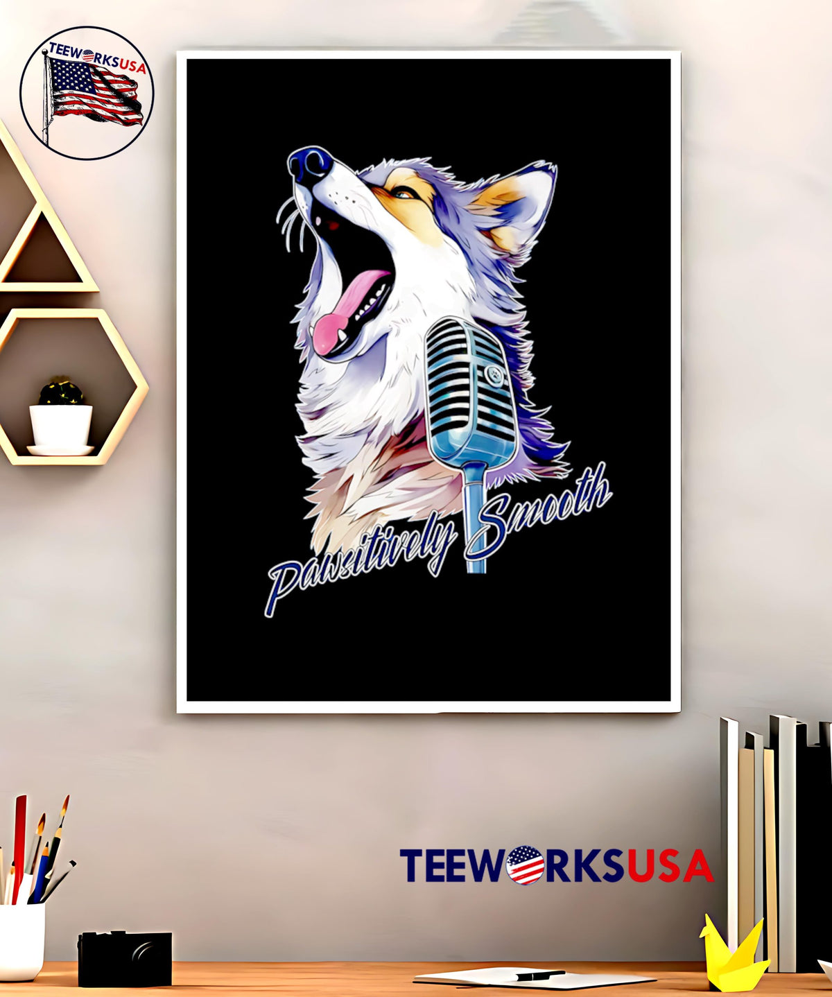 Wolf Pawsitively Smooth - Adult & Kids T-Shirts, Sweatshirts & Hoodies apparel design preview 5