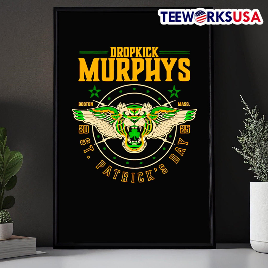 Dropkick Murphys St. Patrick's Day 2025 Tiger Tour - Adult & Kids T-Shirts, Sweatshirts & Hoodies apparel design preview 5