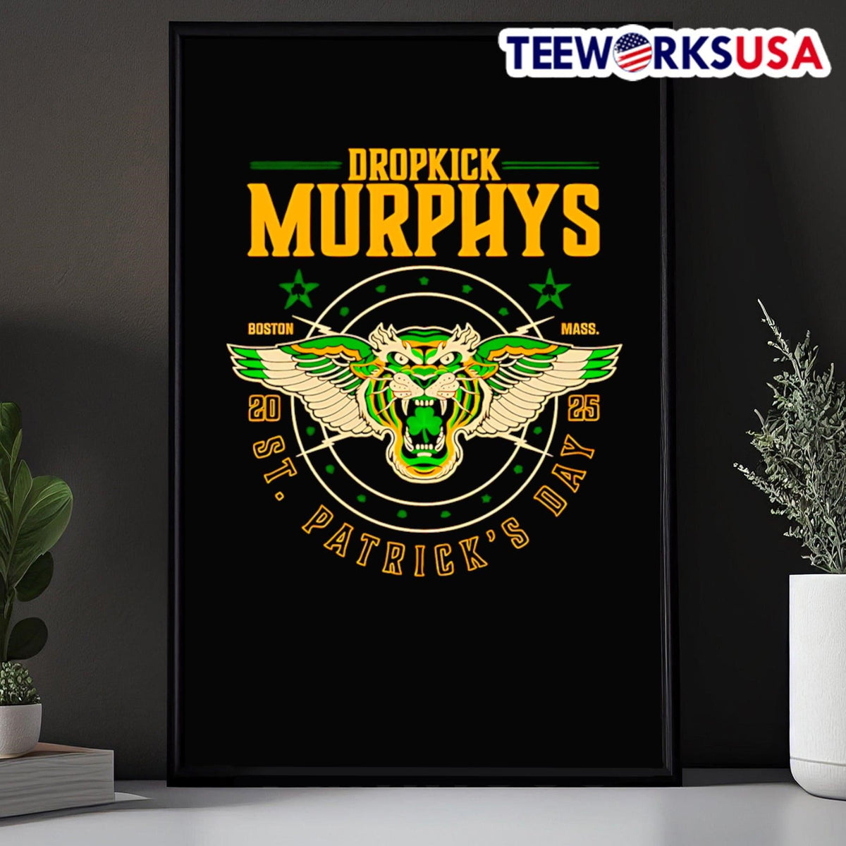 Dropkick Murphys St. Patrick's Day 2025 Tiger Tour - Adult & Kids T-Shirts, Sweatshirts & Hoodies apparel design preview 5