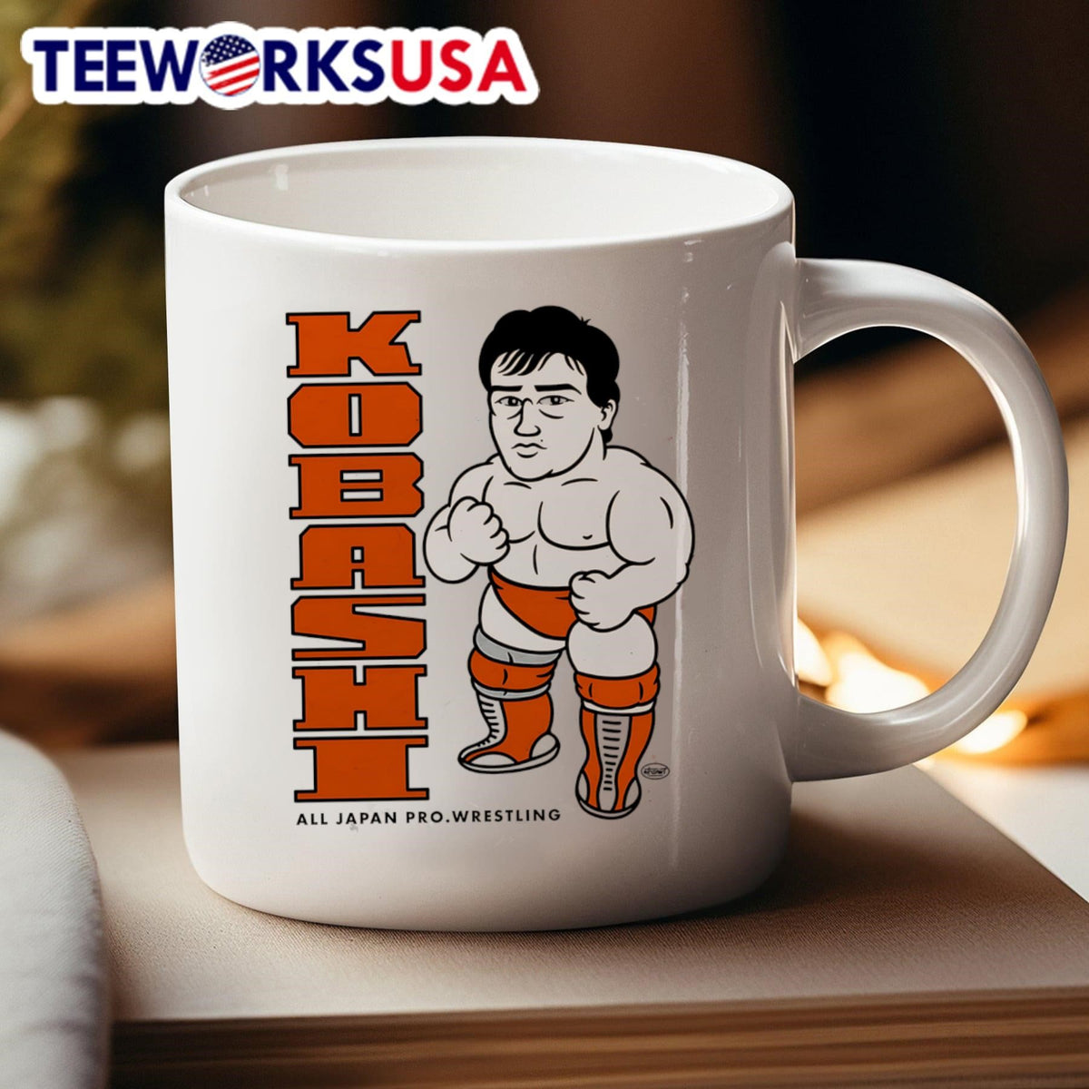 Kobashi All Japan Pro Wrestling cartoon - Adult & Kids T-Shirts, Sweatshirts & Hoodies apparel design preview 4