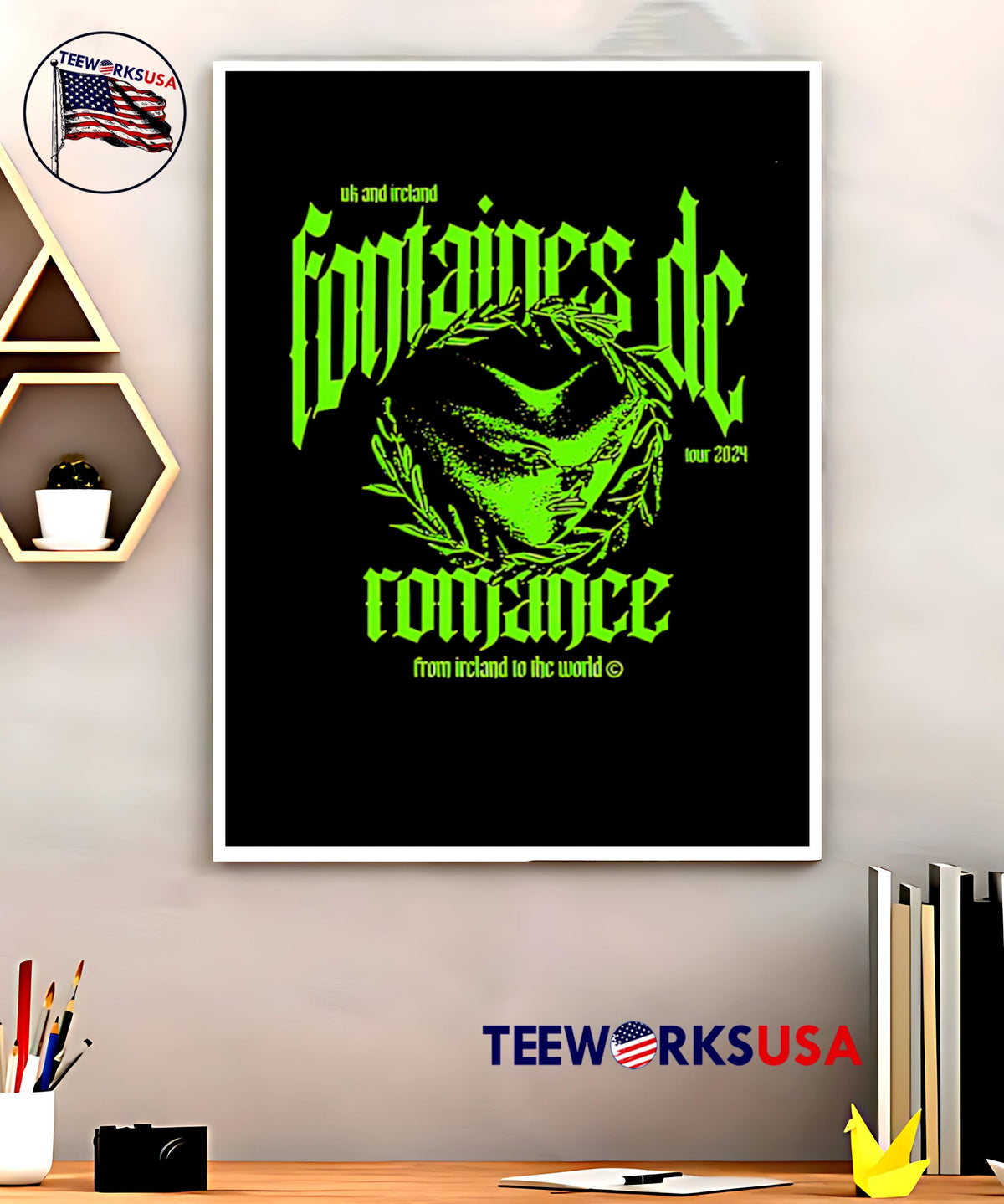 Green Fontaines D.C. Romance Ireland - Adult & Kids T-Shirts, Sweatshirts & Hoodies apparel design preview 5