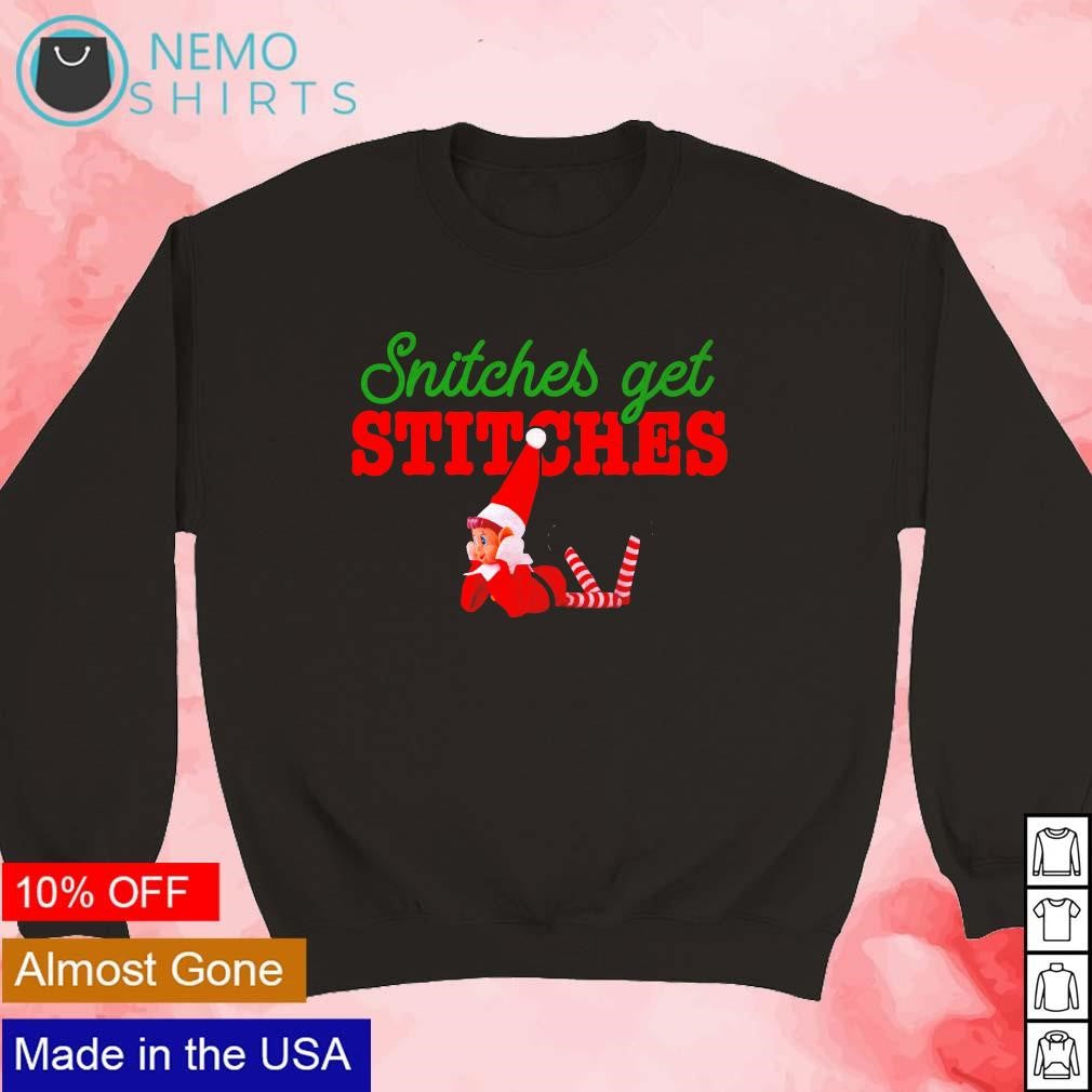 Elf snitches get stitches Christmas - Adult & Kids T-Shirts, Sweatshirts & Hoodies apparel design preview 5