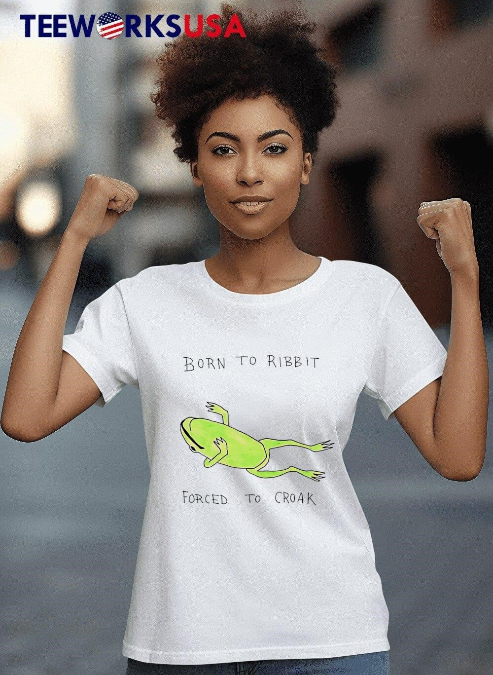 Born To Ribbit Forced Croak - Adult & Kids T-Shirts, Sweatshirts & Hoodies apparel design preview 4