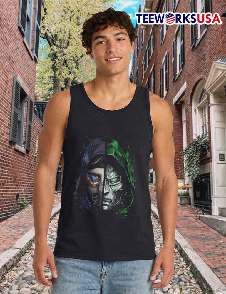 Doctor Doom Sub Zero Split Face Hooded Mask Paint - Adult & Kids T-Shirts, Sweatshirts & Hoodies apparel design preview 6