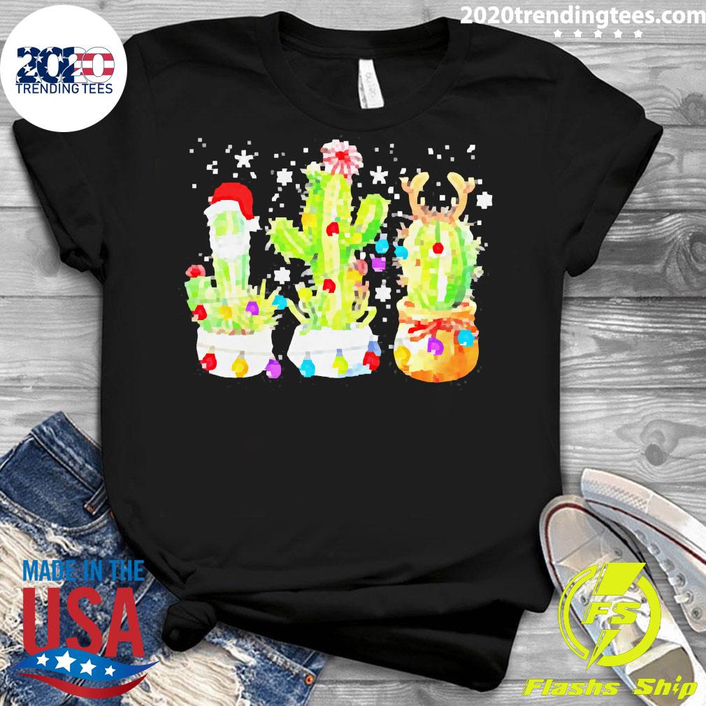 Cactus Merry Christmas - Adult & Kids T-Shirts, Sweatshirts & Hoodies apparel design preview 3