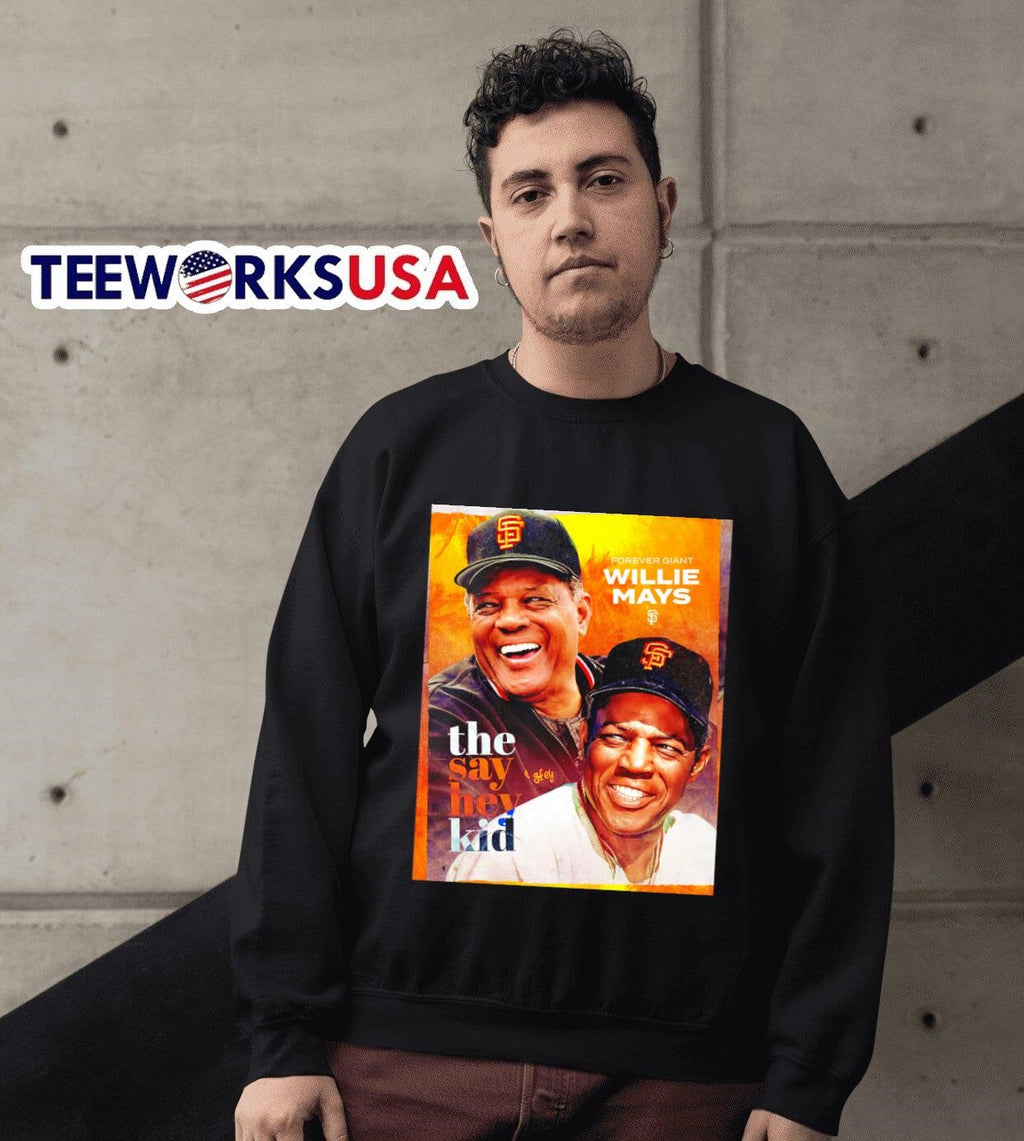 Willie Mays forever Giant 1931-2024 the say hey - Adult & Kids T-Shirts, Sweatshirts & Hoodies apparel design preview 3