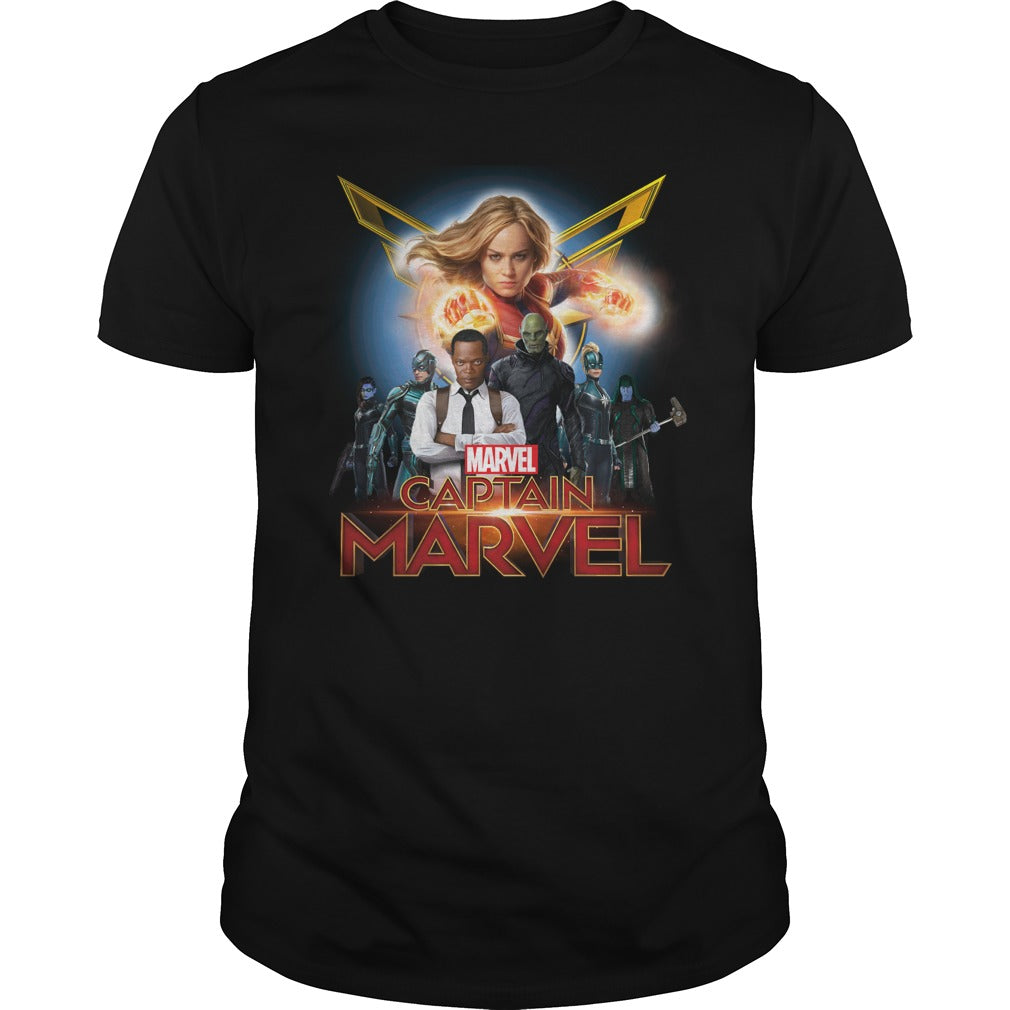 Captain Marvel Superhero Group Shot - Adult & Kids T-Shirts, Sweatshirts & Hoodies apparel design preview 1