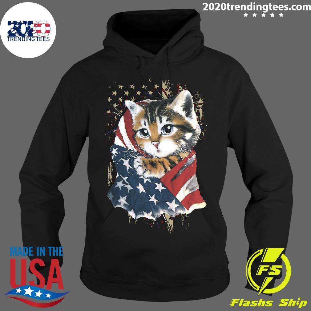 Cat Cool American Flag For Lover - Adult & Kids T-Shirts, Sweatshirts & Hoodies apparel design preview 2