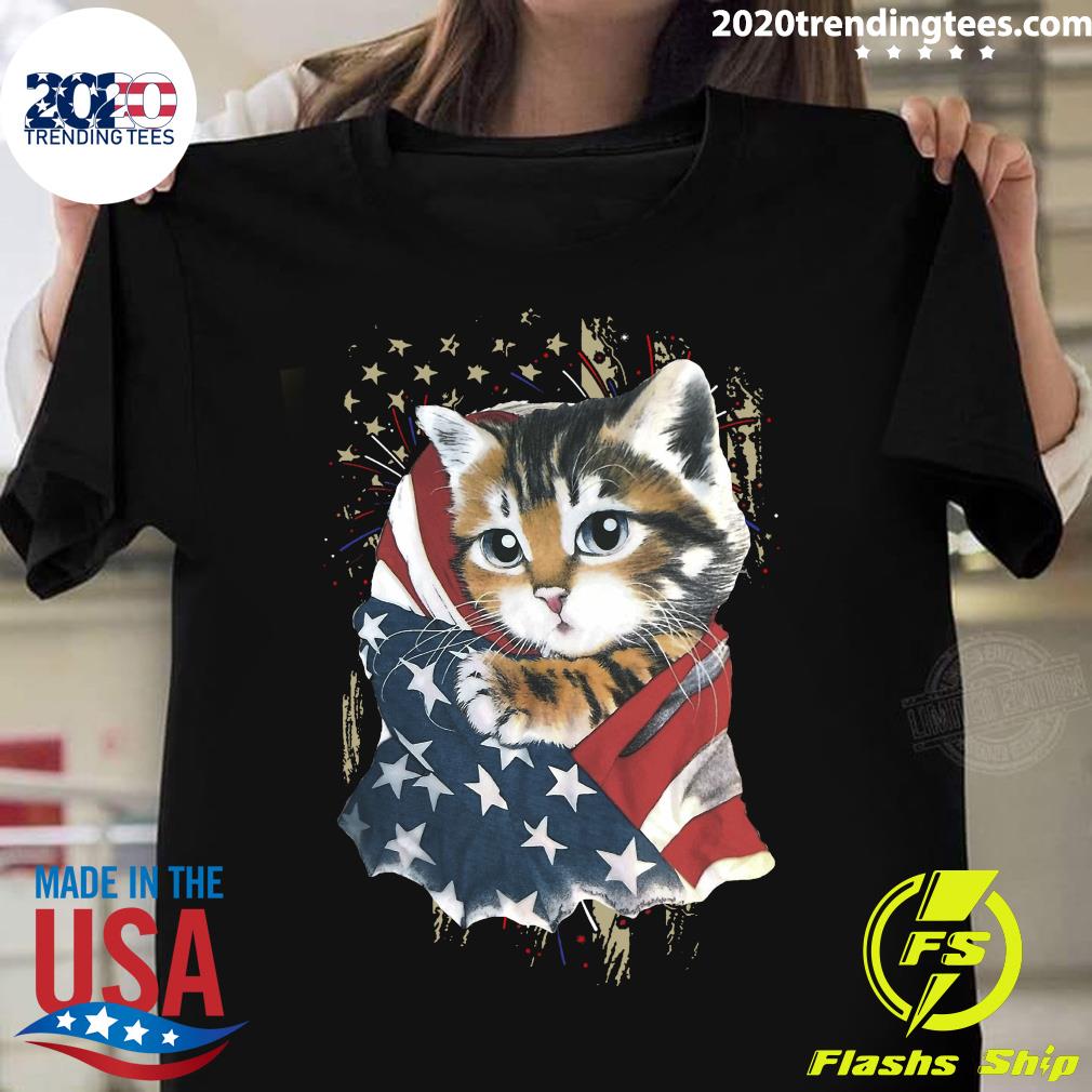 Cat Cool American Flag For Lover - Adult & Kids T-Shirts, Sweatshirts & Hoodies apparel design preview 1