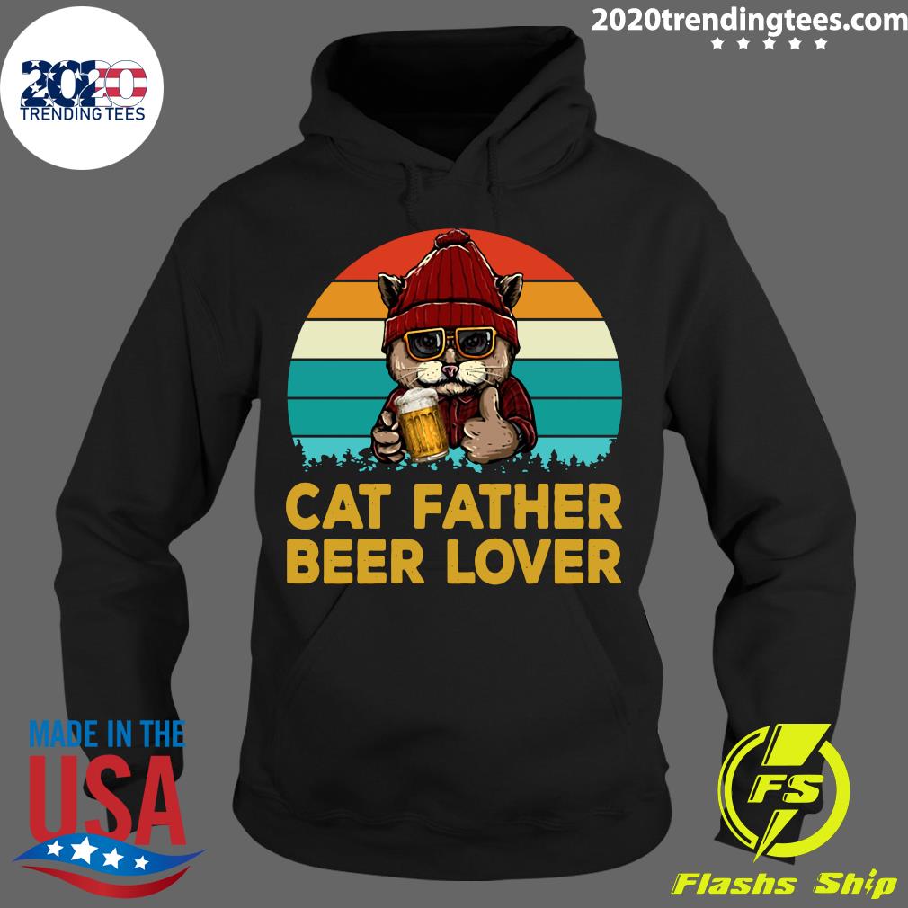 Cat Father Beer Lover Vintage - Adult & Kids T-Shirts, Sweatshirts & Hoodies apparel design preview 2