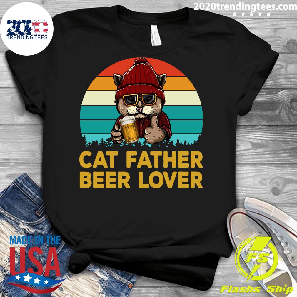 Cat Father Beer Lover Vintage - Adult & Kids T-Shirts, Sweatshirts & Hoodies apparel design preview 3