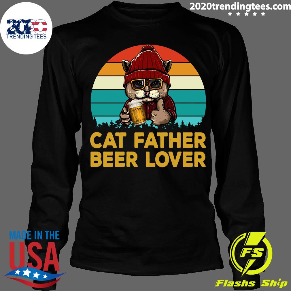 Cat Father Beer Lover Vintage - Adult & Kids T-Shirts, Sweatshirts & Hoodies apparel design preview 4