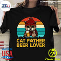 Cat Father Beer Lover Vintage - Adult & Kids T-Shirts, Sweatshirts & Hoodies apparel design preview 1
