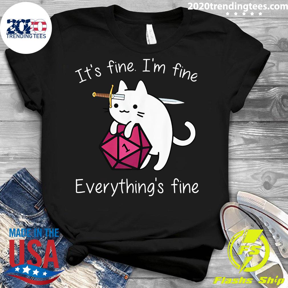 Cat It's Fine I'm Everything's - Adult & Kids T-Shirts, Sweatshirts & Hoodies apparel design preview 3