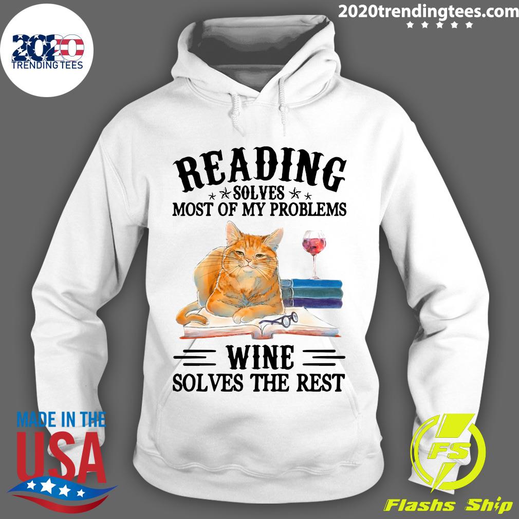 Cat Reading Solves Most Of My Problems Wine The Rest - Adult & Kids T-Shirts, Sweatshirts & Hoodies apparel design preview 2