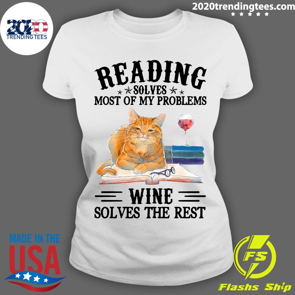 Cat Reading Solves Most Of My Problems Wine The Rest - Adult & Kids T-Shirts, Sweatshirts & Hoodies apparel design preview 3