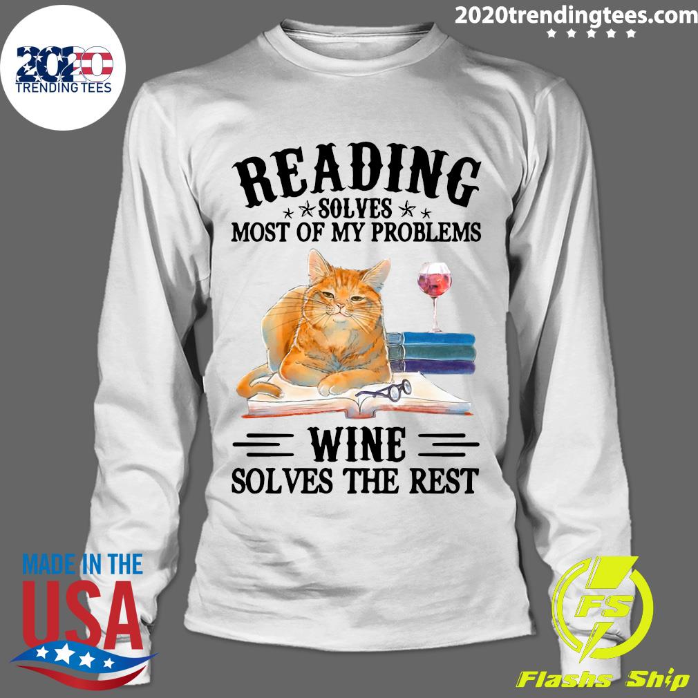 Cat Reading Solves Most Of My Problems Wine The Rest - Adult & Kids T-Shirts, Sweatshirts & Hoodies apparel design preview 4