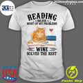 Cat Reading Solves Most Of My Problems Wine The Rest - Adult & Kids T-Shirts, Sweatshirts & Hoodies apparel design preview 1