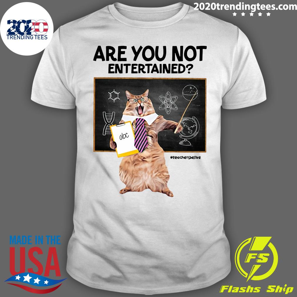 Cat Teacher Are You Not Entertained - Adult & Kids T-Shirts, Sweatshirts & Hoodies apparel design preview 1