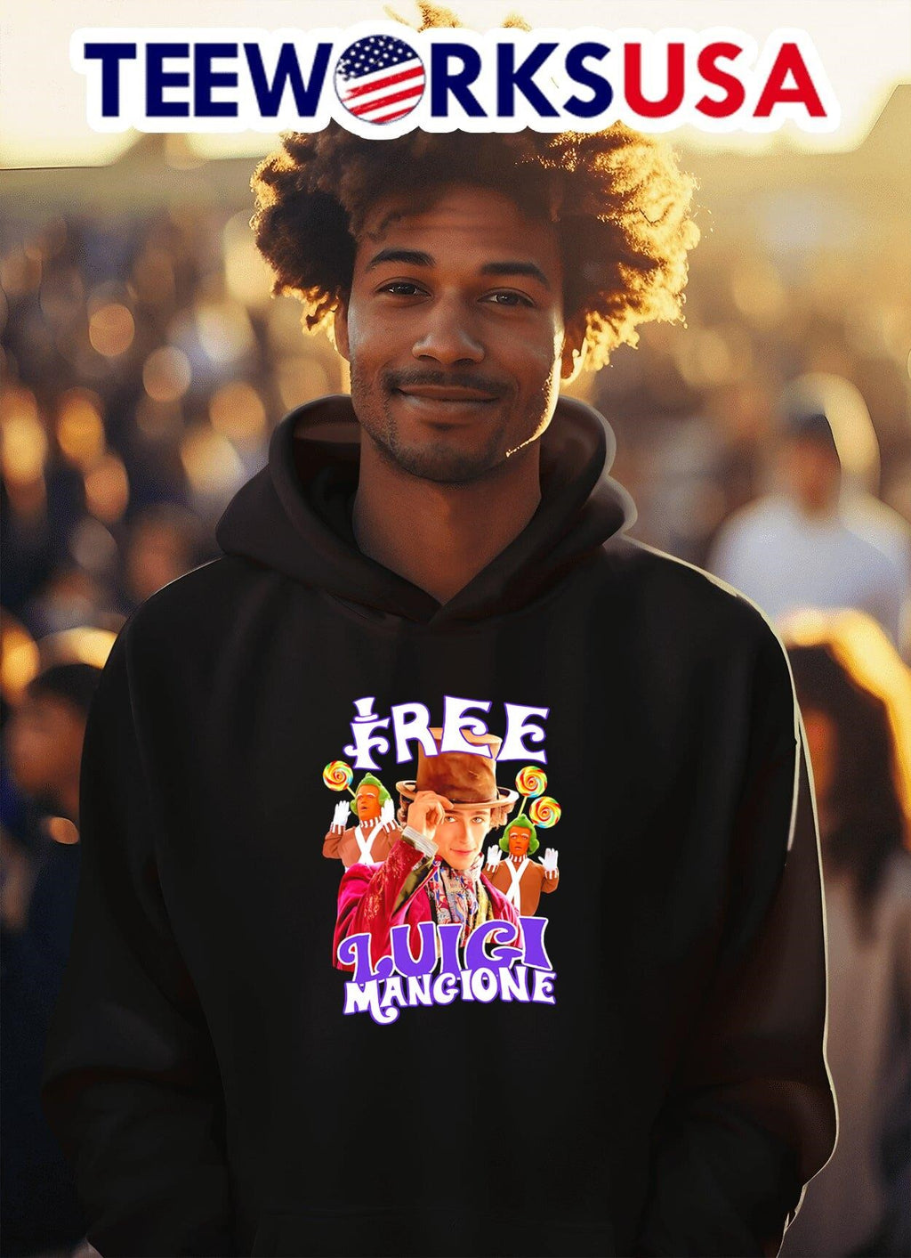 Timothée Chalamet Free Luigi Mangione - Adult & Kids T-Shirts, Sweatshirts & Hoodies apparel design preview 2