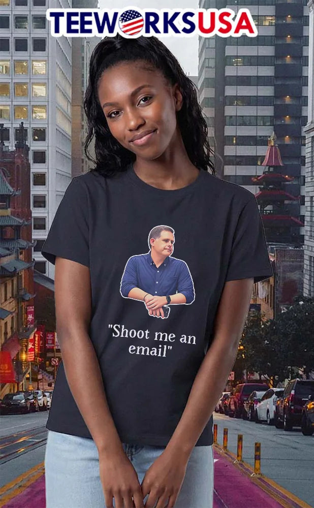 'Shoot Me An Email' Man - Adult & Kids T-Shirts, Sweatshirts & Hoodies apparel design preview 2