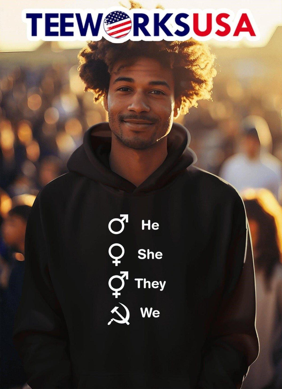 He she they we communism - Adult & Kids T-Shirts, Sweatshirts & Hoodies apparel design preview 2