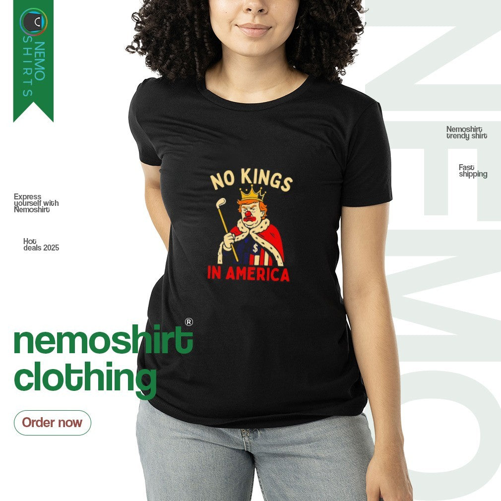Trump clown no Kings in America - Adult & Kids T-Shirts, Sweatshirts & Hoodies apparel design preview 3