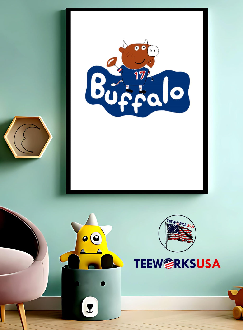 Buppa Buffalo 17 cartoon funny - Adult & Kids T-Shirts, Sweatshirts & Hoodies apparel design preview 3