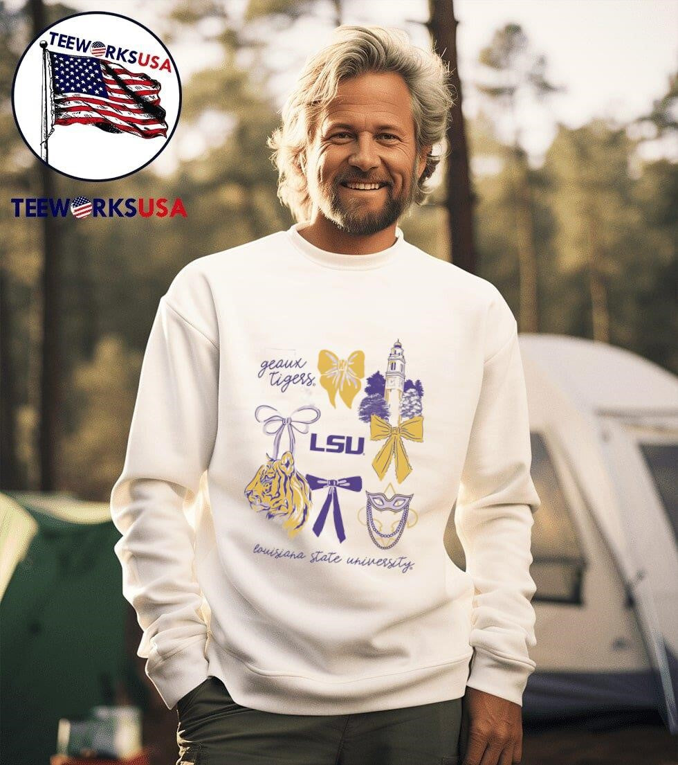 Geaux Tigers LSU University coquette - Adult & Kids T-Shirts, Sweatshirts & Hoodies apparel design preview 3