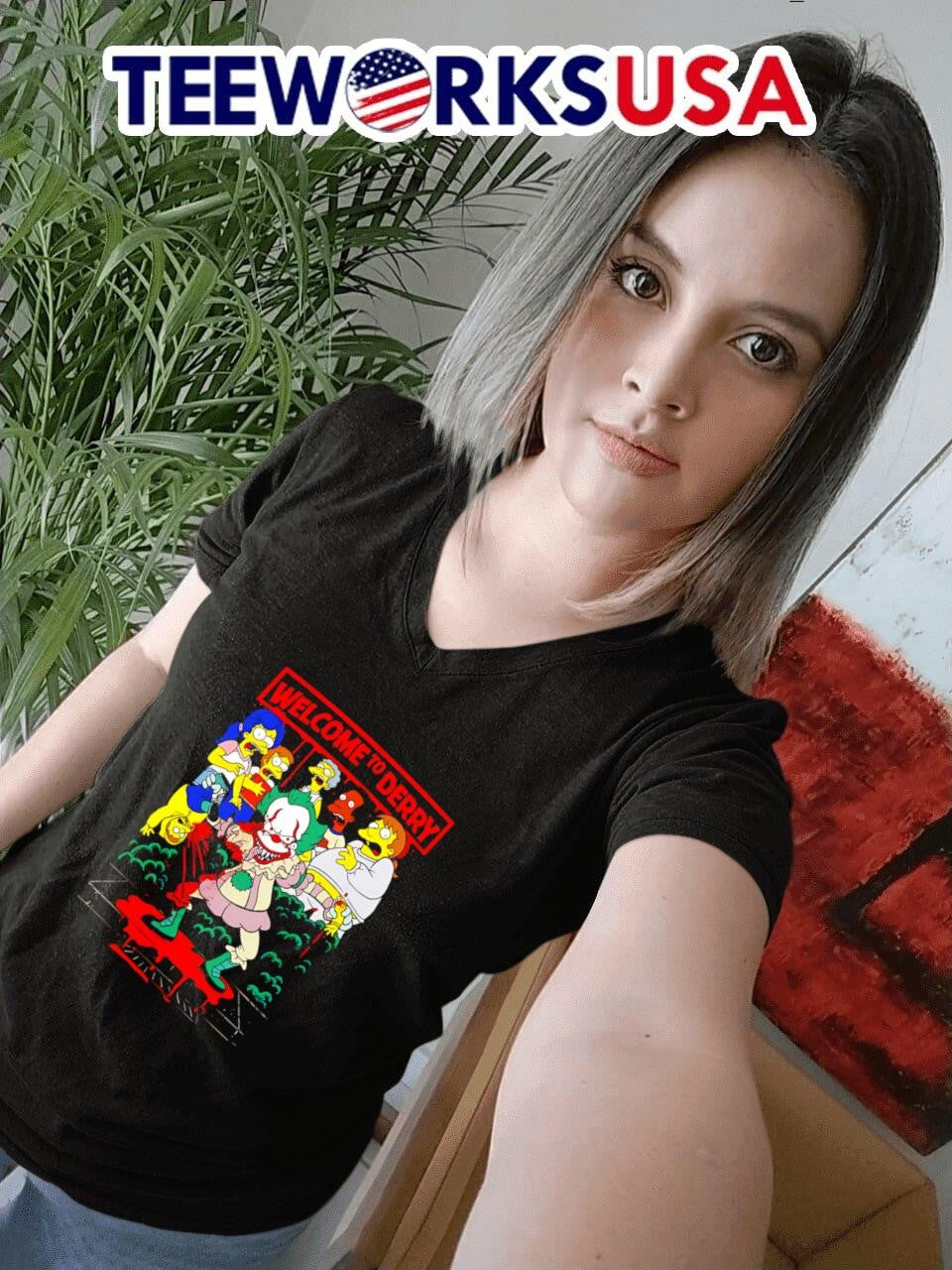 Welcome to Derry Pennywise The Simpsons - Adult & Kids T-Shirts, Sweatshirts & Hoodies apparel design preview 4
