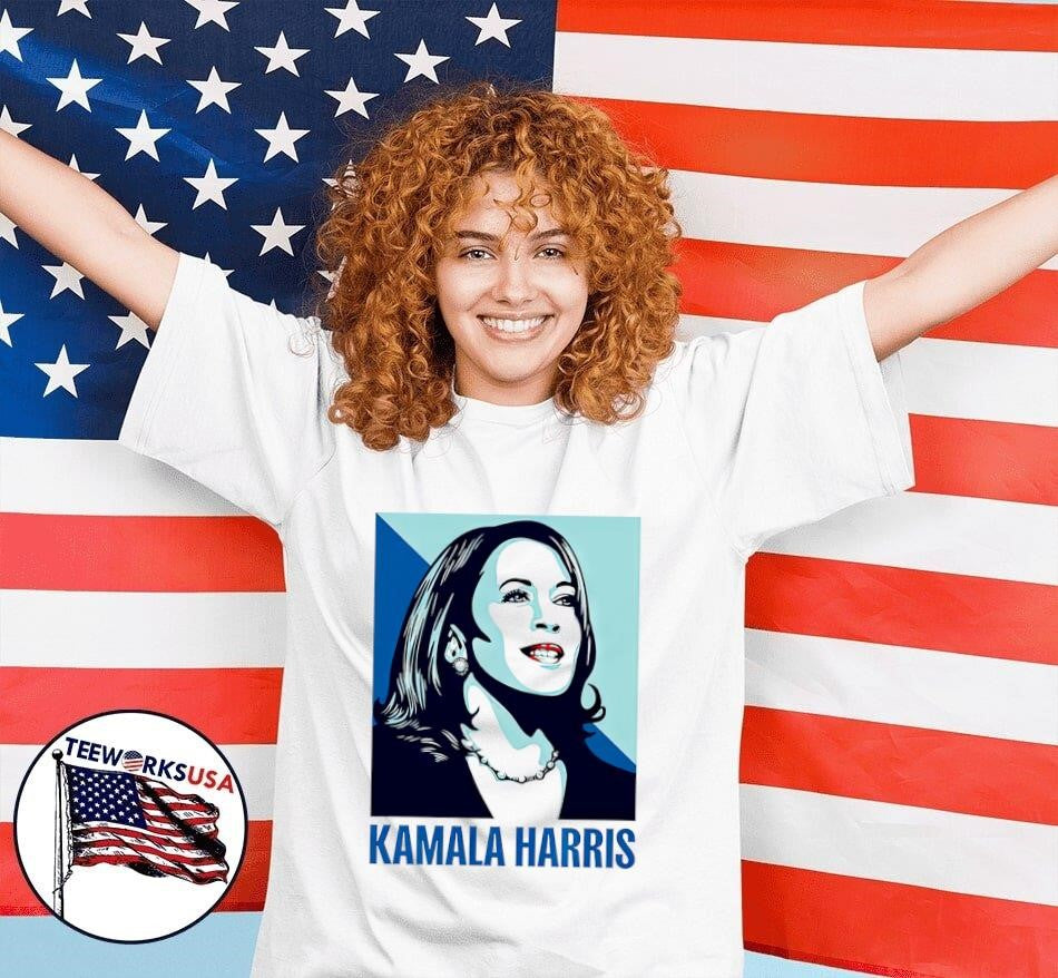 Forward Kamala Harris Shepard Fairey art style - Adult & Kids T-Shirts, Sweatshirts & Hoodies apparel design preview 4