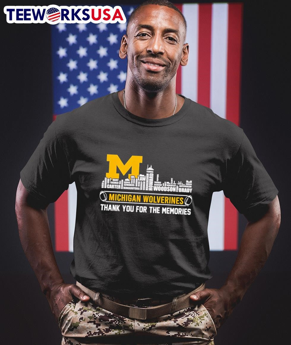 Skyline name Michigan Wolverines thank you for the - Adult & Kids T-Shirts, Sweatshirts & Hoodies apparel design preview 1