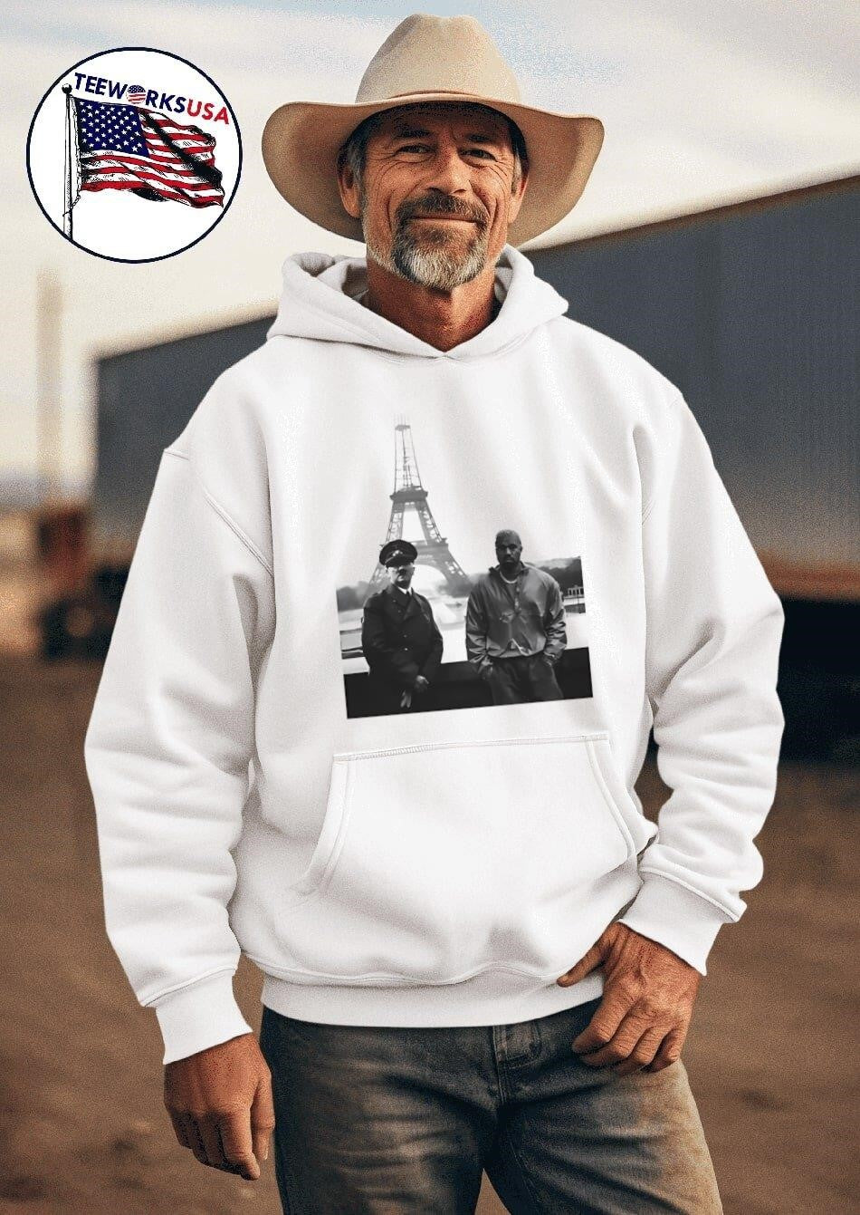 Ye and Austrian painter in Paris - Adult & Kids T-Shirts, Sweatshirts & Hoodies apparel design preview 2