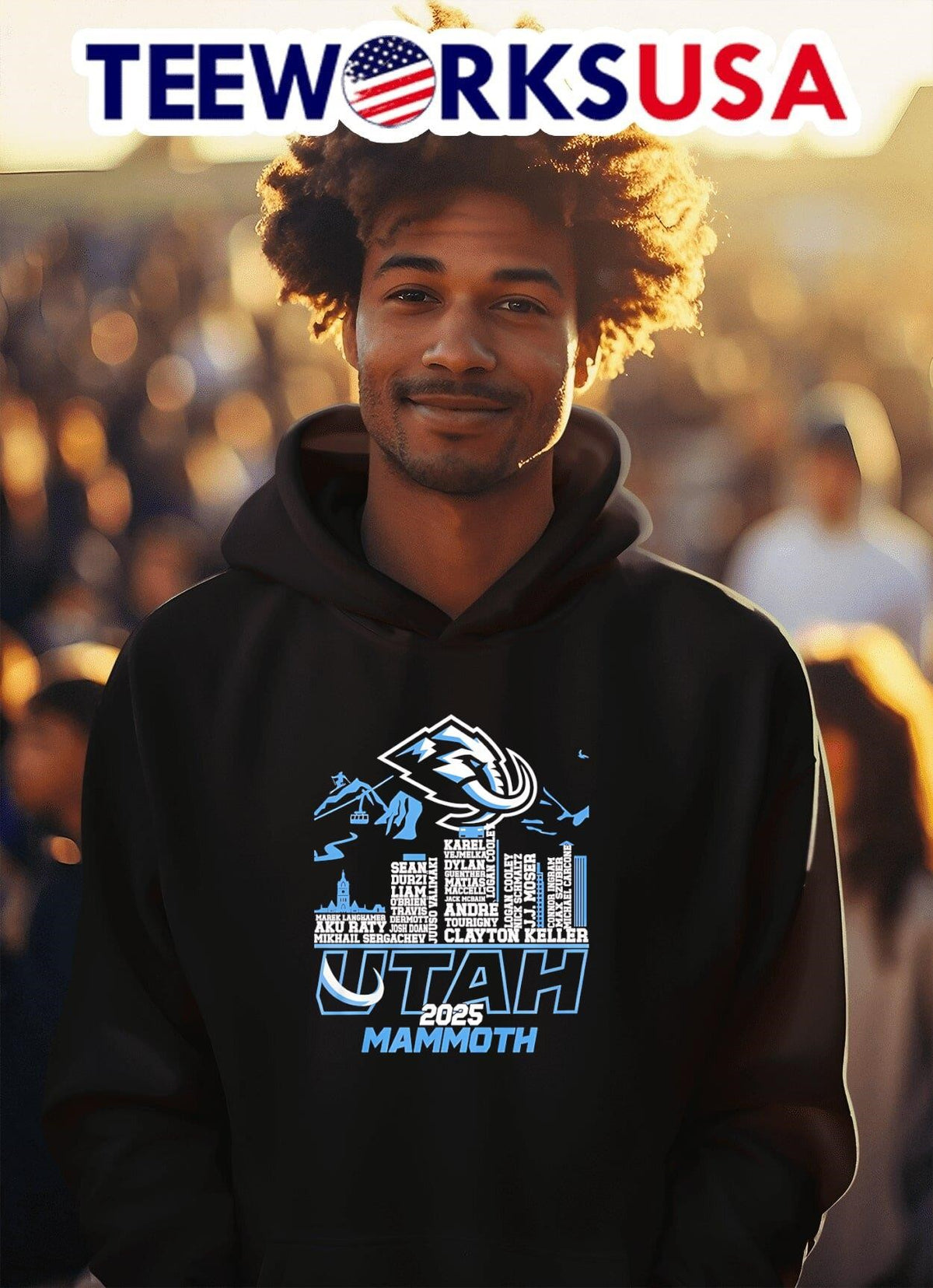 Skyline name Utah Mammoth 2025 - Adult & Kids T-Shirts, Sweatshirts & Hoodies apparel design preview 2