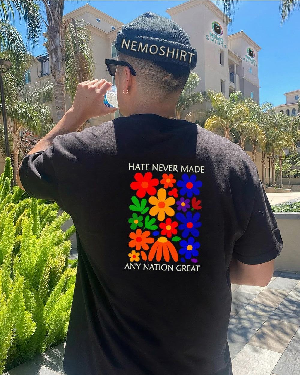 Hate never made any nation great floral - Adult & Kids T-Shirts, Sweatshirts & Hoodies apparel design preview 4