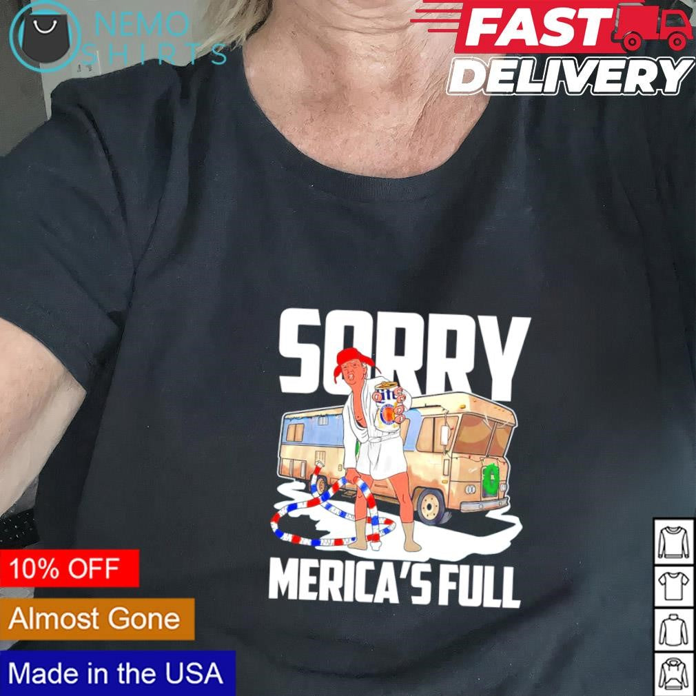 Donald Trump with Miller Lite sorry Merica's full - Adult & Kids T-Shirts, Sweatshirts & Hoodies apparel design preview 2