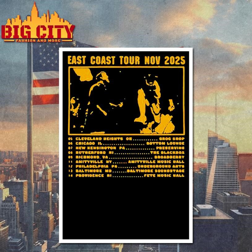 BANE EAST COAST TOUR NOV 2025 - Adult & Kids T-Shirts, Sweatshirts & Hoodies apparel design preview 4
