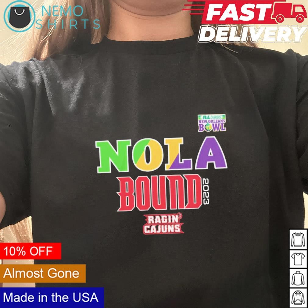 NOLA Bound 2023 Louisiana Ragin' Cajuns - Adult & Kids T-Shirts, Sweatshirts & Hoodies apparel design preview 3