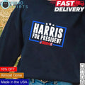Kamala Harris for President 2024 vote blue US - Adult & Kids T-Shirts, Sweatshirts & Hoodies apparel design preview 1