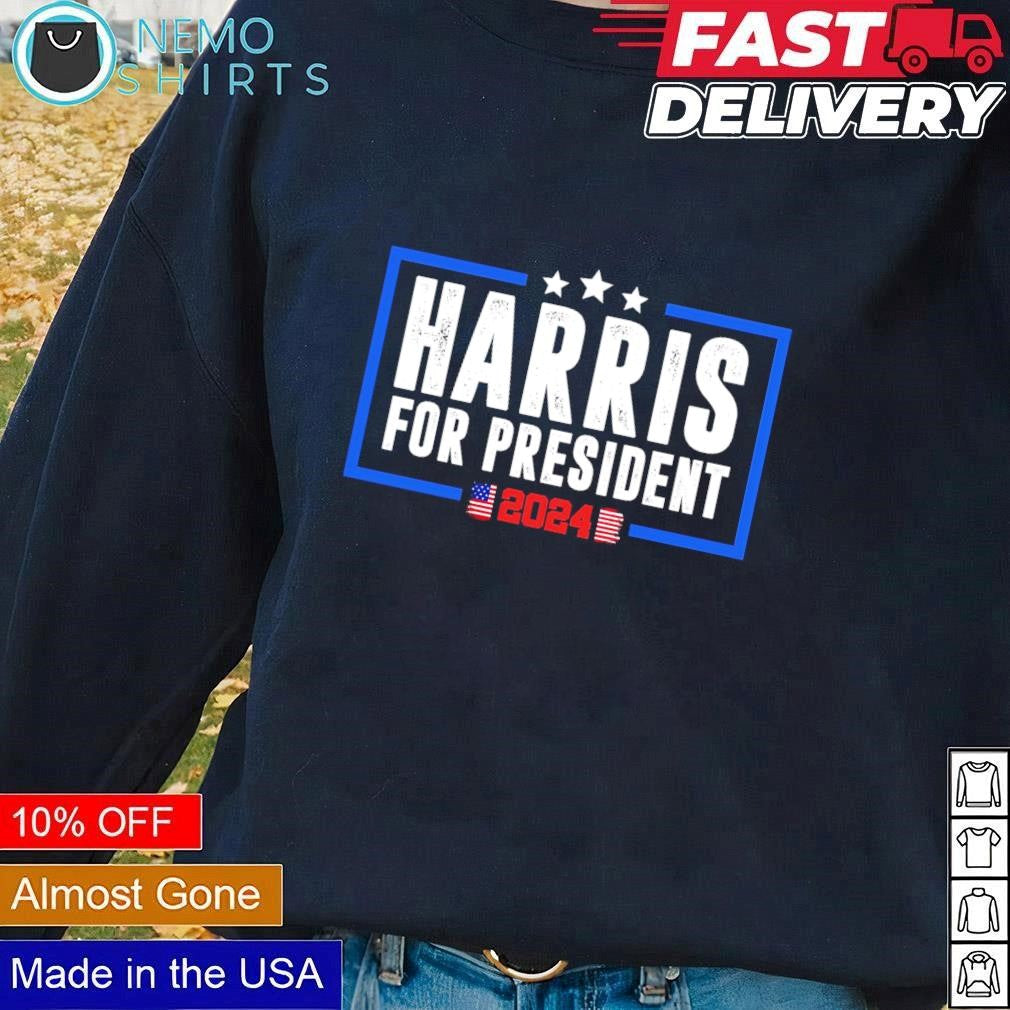 Kamala Harris for President 2024 vote blue US - Adult & Kids T-Shirts, Sweatshirts & Hoodies apparel design preview 1
