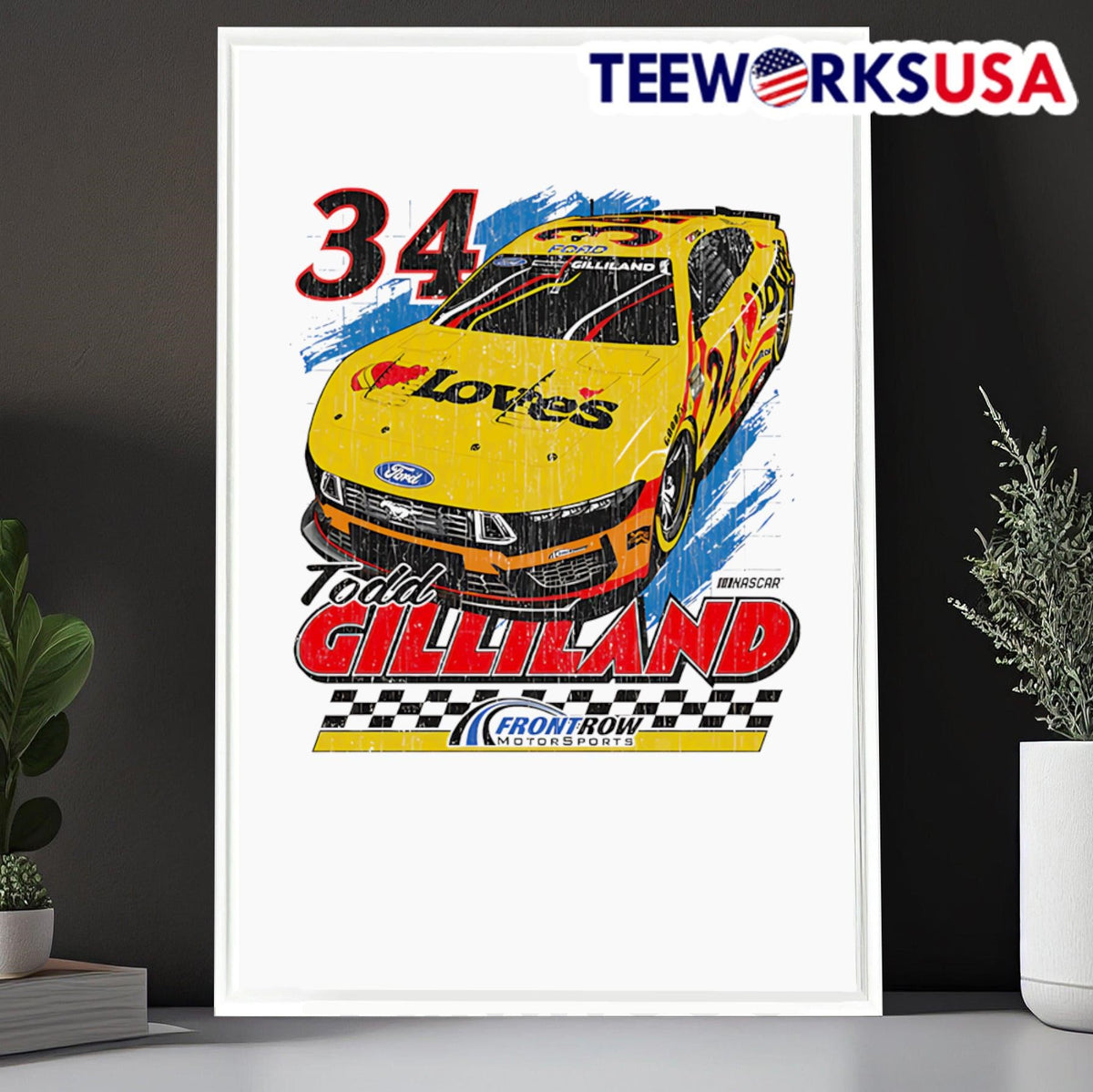 Todd Gilliland Front Row Love's Car - Adult & Kids T-Shirts, Sweatshirts & Hoodies apparel design preview 6